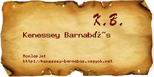 Kenessey Barnabás névjegykártya